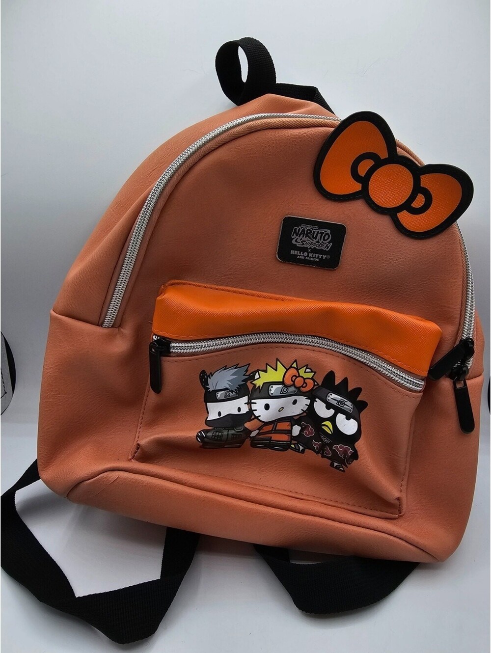 Naruto Shippuden x Hello Kitty themed mini backpack by Bioworld Orange
